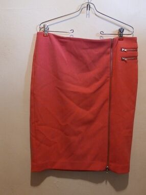 Worthington Coral Pencil Skirt with Asymmetric Zip Detail